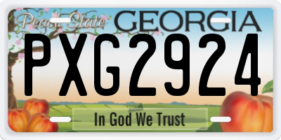 GA license plate PXG2924
