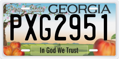 GA license plate PXG2951