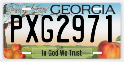 GA license plate PXG2971