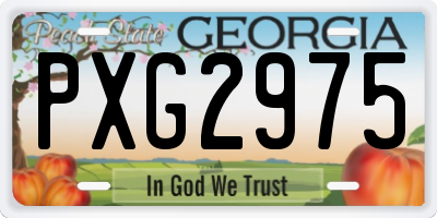 GA license plate PXG2975