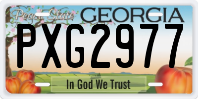 GA license plate PXG2977