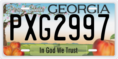 GA license plate PXG2997