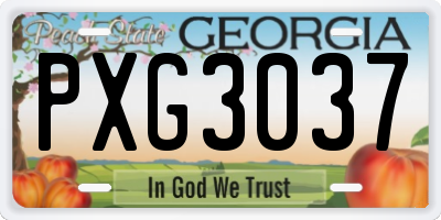 GA license plate PXG3037