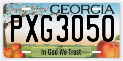 GA license plate PXG3050