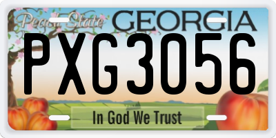 GA license plate PXG3056