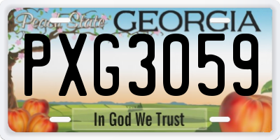 GA license plate PXG3059