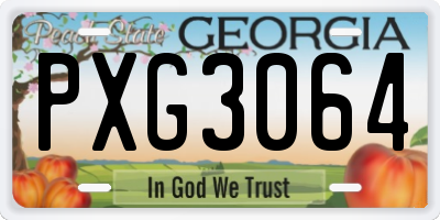 GA license plate PXG3064