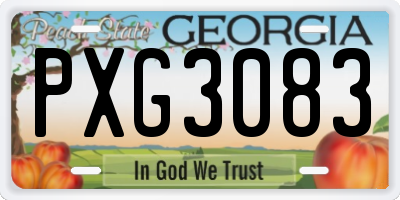 GA license plate PXG3083
