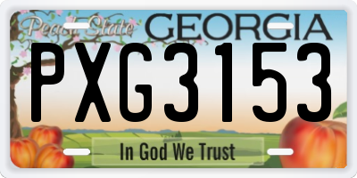 GA license plate PXG3153