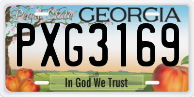 GA license plate PXG3169