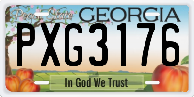 GA license plate PXG3176