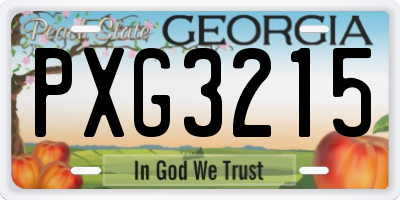 GA license plate PXG3215