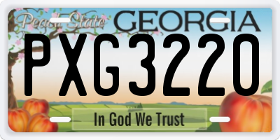 GA license plate PXG3220