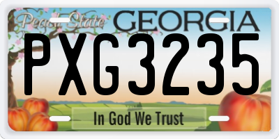 GA license plate PXG3235
