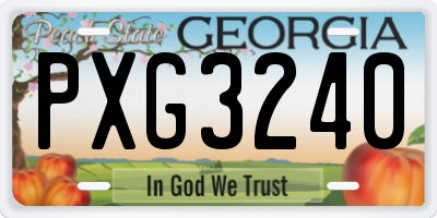 GA license plate PXG3240