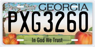 GA license plate PXG3260