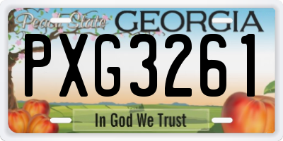 GA license plate PXG3261