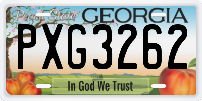 GA license plate PXG3262