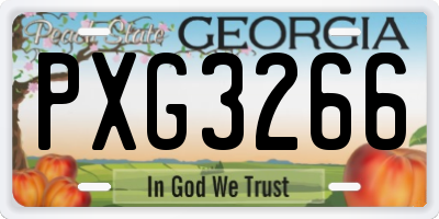 GA license plate PXG3266