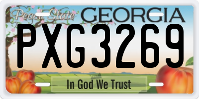 GA license plate PXG3269
