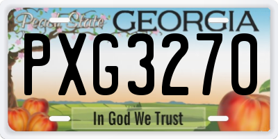 GA license plate PXG3270
