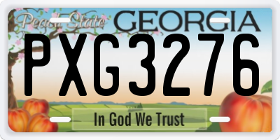 GA license plate PXG3276