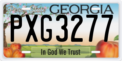 GA license plate PXG3277