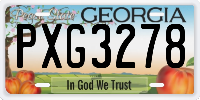 GA license plate PXG3278