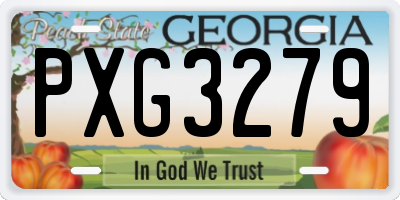 GA license plate PXG3279