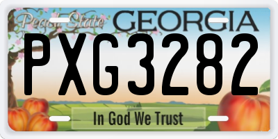 GA license plate PXG3282
