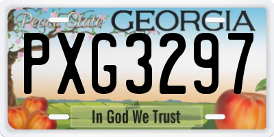 GA license plate PXG3297
