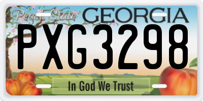 GA license plate PXG3298