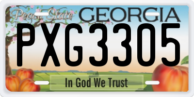 GA license plate PXG3305