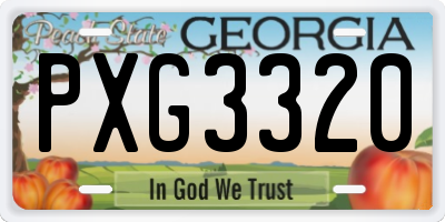 GA license plate PXG3320