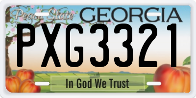 GA license plate PXG3321