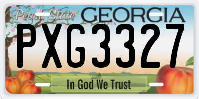 GA license plate PXG3327