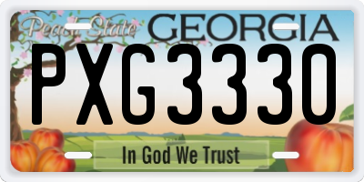GA license plate PXG3330