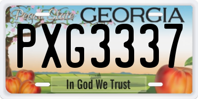 GA license plate PXG3337