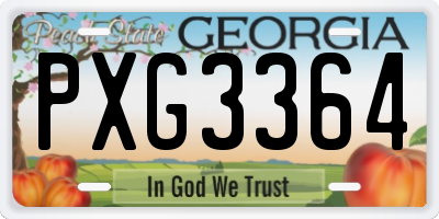 GA license plate PXG3364