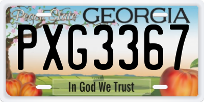 GA license plate PXG3367