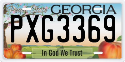 GA license plate PXG3369
