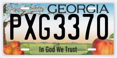 GA license plate PXG3370
