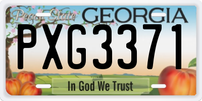 GA license plate PXG3371