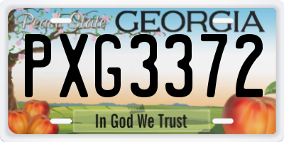 GA license plate PXG3372