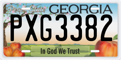 GA license plate PXG3382