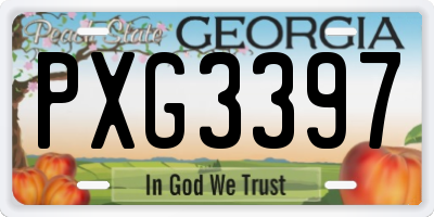 GA license plate PXG3397