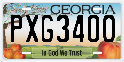 GA license plate PXG3400
