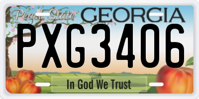 GA license plate PXG3406