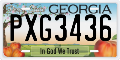 GA license plate PXG3436