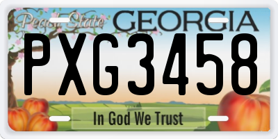 GA license plate PXG3458